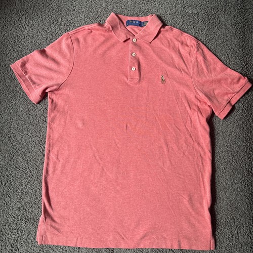 RALPH LAUREN POLO Classic Fit Korallenrot Kurzarm Hemd Herren Größe Small "