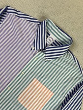 Brooks Brothers Shirt Mens Large Multicolor Stripe Colorblock Button Down Pastel
