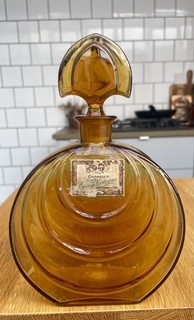 Antique Large 1930’s Deco Amber Bottle John Gosnell & Co Society Cologne Label