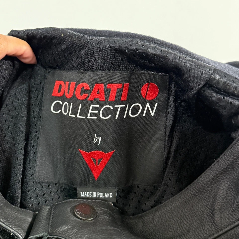 Ducati Mens Dainese Black Leather Motorcycle Pants 31 x 31.5 Moto Shine Pads - Image 3 of 4