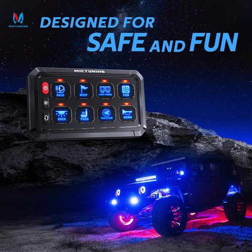 8 Gang Switch Panel Blue Backlight 3 Silicon Button, Circuit Control Relay Box - Picture 4 of 24