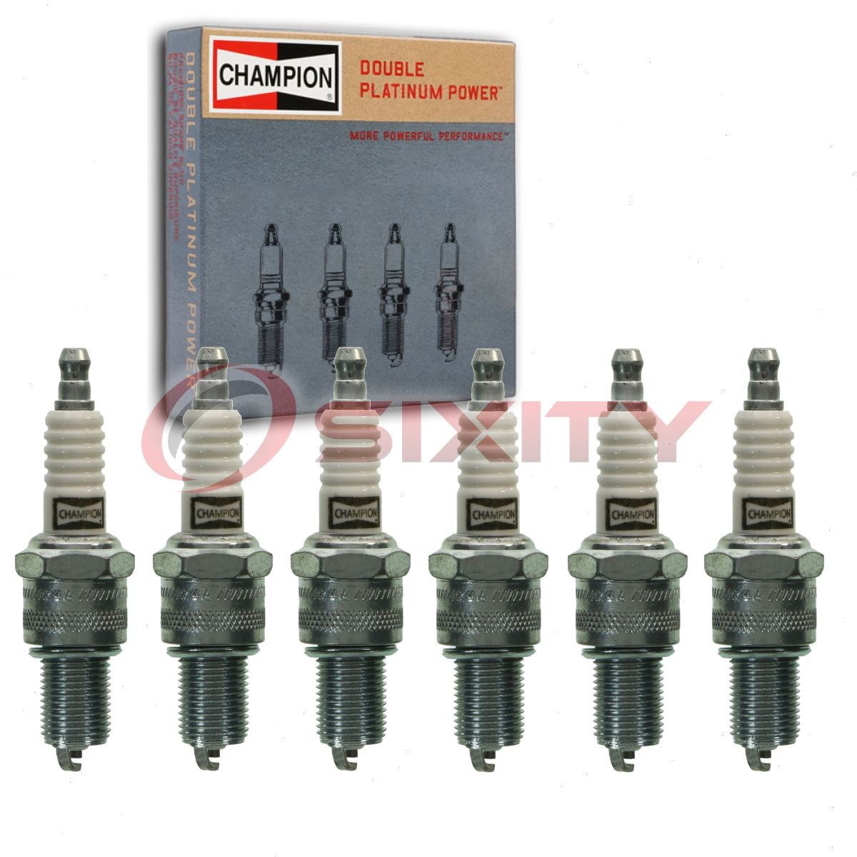 6 pc Champion Double Platinum Spark Plugs for 1974 International 200 4.2L L6 dc