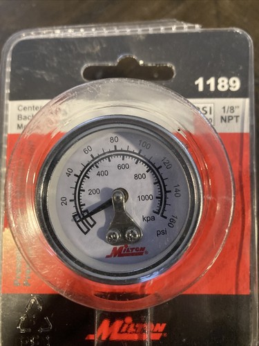 Nuevo - Mini manómetro roscado Milton 1189 1/8" NPT - 0-160 PSI - Caja abierta - Imagen 2 de 6
