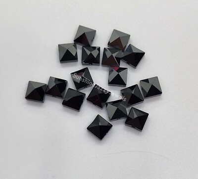 6pc Swarovski Crystal Jet Hematite Square Spike 5061 Beads