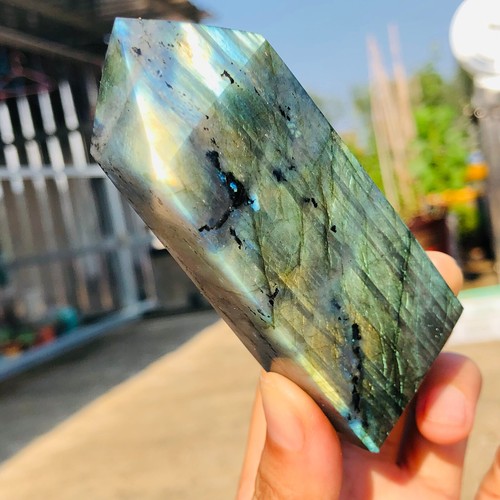 169g Natural Blue Light Labradorite Quartz Crystal Tower Mineral Reiki T616 - Picture 5 of 13