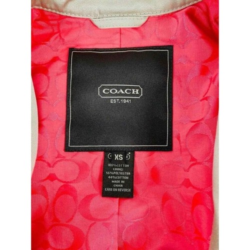 Women's Authentic Coach 100% Cotton Trench Coat Size XS - Picture 4 of 4