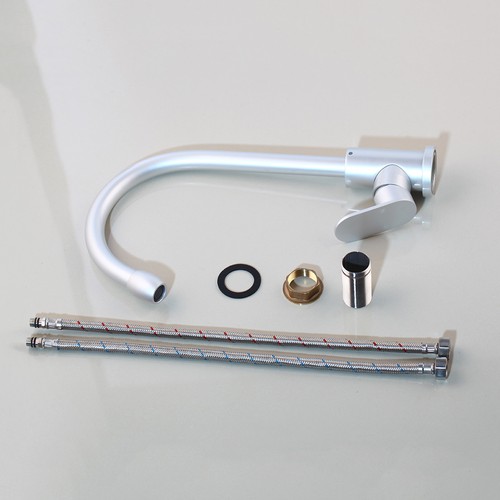 Space Aluminium Kitchen Sink Bathroom Basin Mixer Faucet Chrome Single Lever Tap - Bild 10 von 48
