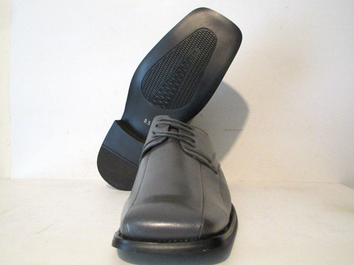 Milano Moda Mens A3391 Square Toe Oxford Casual Dress Shoes Grey Size 9 - Picture 4 of 4