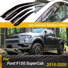 Fits Ford F150 Extended Cab 15-20 Window Visor Vent Shade Rain Guards Deflectors