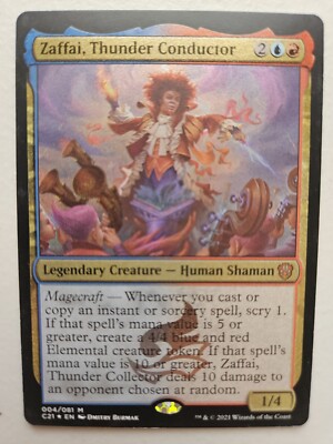mtg zaffai commander deck MTG | Zaffai, Thunder Conductor | Mythic | Foil Etched | Thick Stock |  Commander