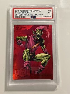 2015 Fleer Retro Marvel #15 Green Goblin Red PMG Precious Metal Gem 80/100 PSA 7