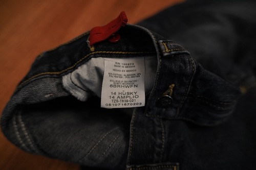 Wrangler Blue Denim Jeans Boys Youth Size 14 Husky Adjustable Waist Cotton - Picture 4 of 4