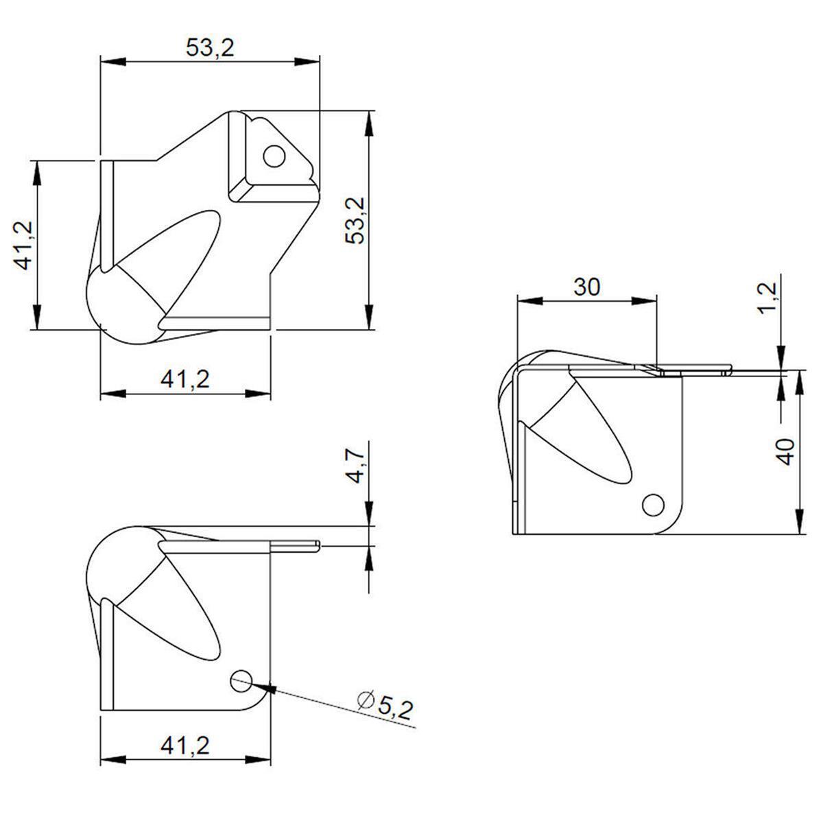 Thumbnail - Adam Hall 41182 Kugelecken Mittel Integrierte L-ecke 41 Mm Medium Case