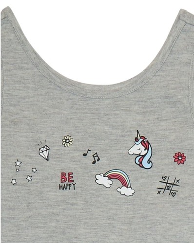 Cozy Jams Girls Pajamas Gray Size 10/12 Tank Top Pants Fun Graphics 2 Piece Set - Picture 3 of 11
