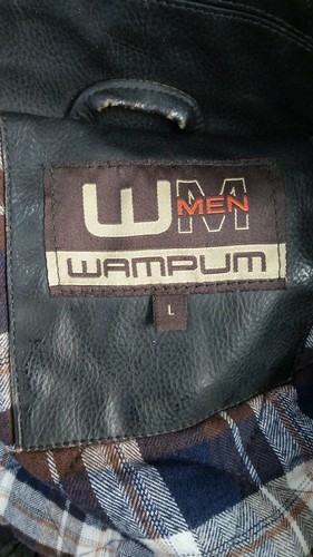 GIUBBOTTO WAMPUM Pelle Uomo Man Marrone VINTAGE tg L MON1522LZ - Picture 6 of 9