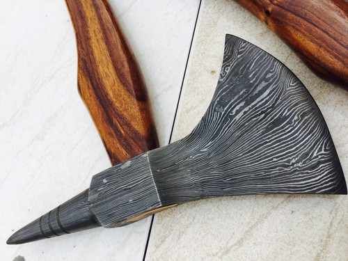 CUSTOM HAND MADE DAMASCUS BLADE AXE.35.WITH ROSE WOOD HANDEL(LOT OF 5)with Cover - Picture 9 of 12