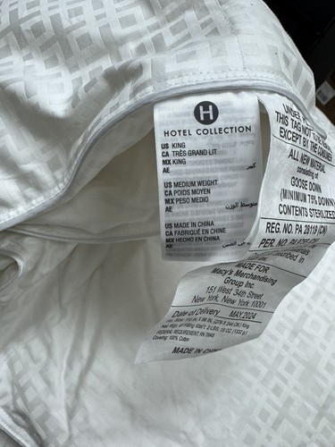Hotel Collection White Goose Down Medium Weight Comforter, King - Picture 10 of 13