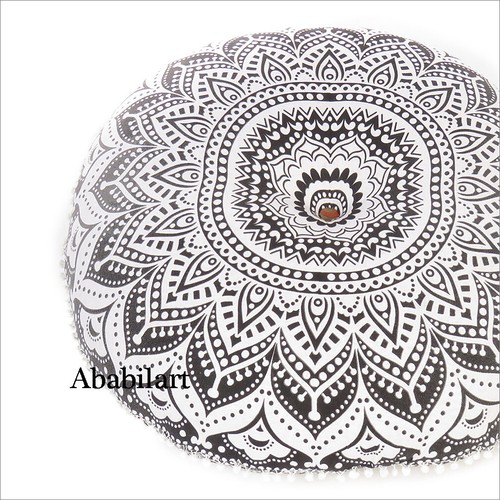 36 In Large Mandala Floor Pillow Ombre Printed Round Bohemian Meditation Cushion - Picture 73 of 106