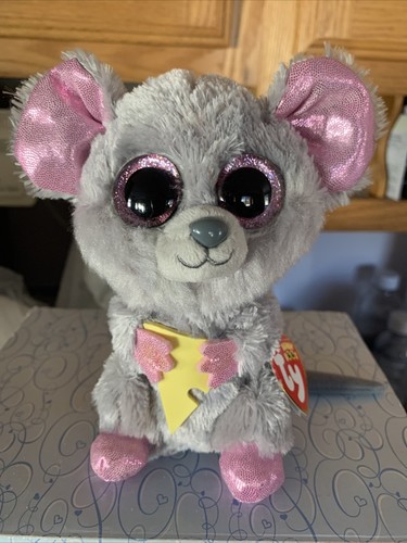 Ty Beanie Boos SQUEAKER il topo occhi glitter 6" sacchetto di fagioli peluche nuovo etichette - Foto 2 di 7