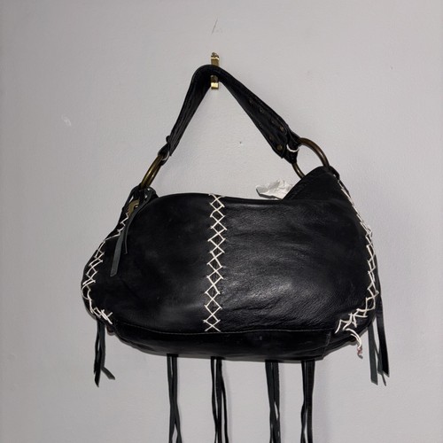 Vintage Betsey Johnson Black Laced & Tasel Satchel Bag *RARE! EUC - Picture 11 of 13
