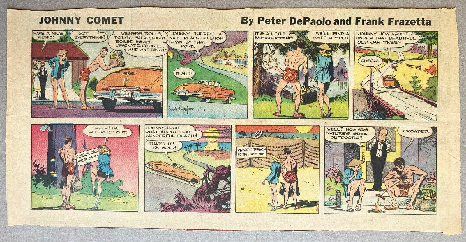 ATTENTION FRAZETTA COMPLETISTS! RARE JOHNNY COMET NEWSPAPER STRIP COLLECTION - Picture 2 of 12