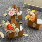 10PCS Kraft Paper Handheld Flower Box Coffee Cup Bag Flower Bag  Flower Wrapping
