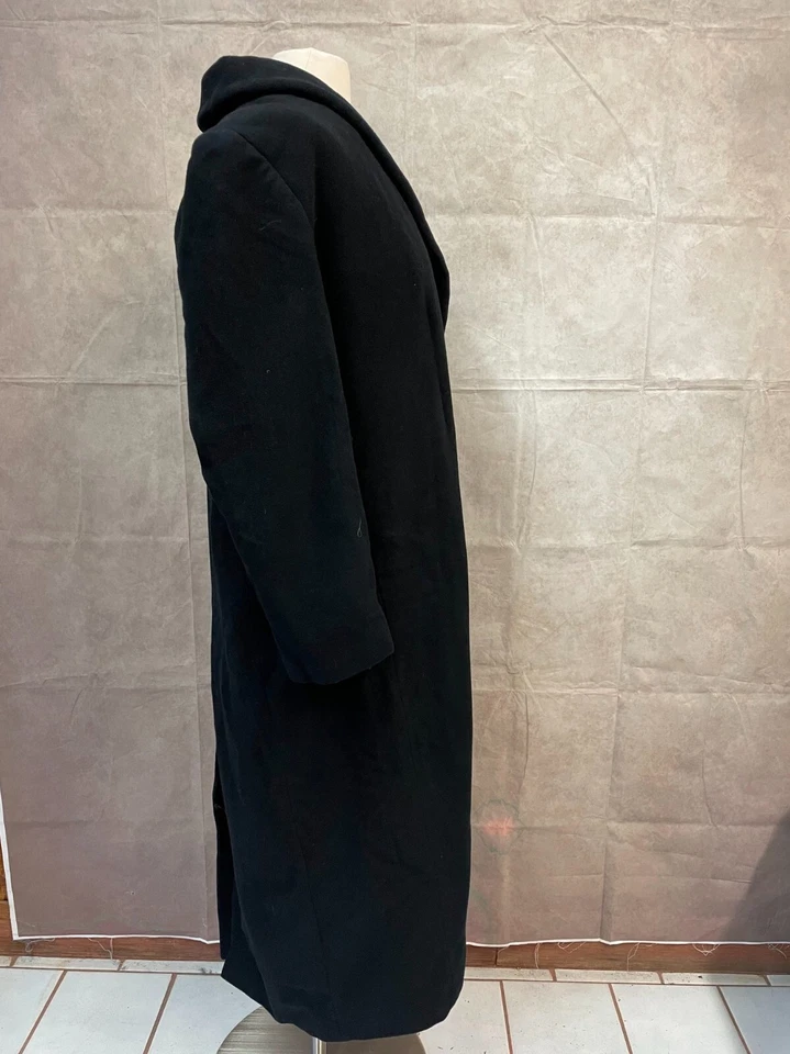 Abrigo negro de un botón para mujer Marvin Richards Foto 2 de 4