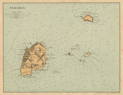 Antique Map "Panaria" (Panarea-South Italy) Inst. von Ed. Hölzel, c.1880