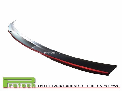 V Style Trunk Spoiler Matte Black w/ Metal Red-Line For 2014+ BMW F80 M3 Only - Picture 1 of 2