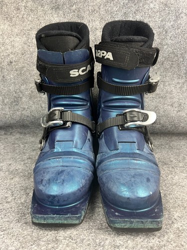 Scarpa Terminator T2 Telemark Ski Boots Men's 6 Blue Nordic 3 Pin 75mm - Picture 2 of 11