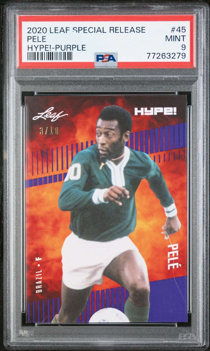 PSA 9 MINT Pele 2020 Leaf Hype #45 Rare Trading Card Purple