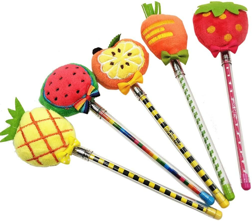 Stylo à bille à encre noire 5 pièces en forme de fruit stylo à bille à bille mignon stylo à bille