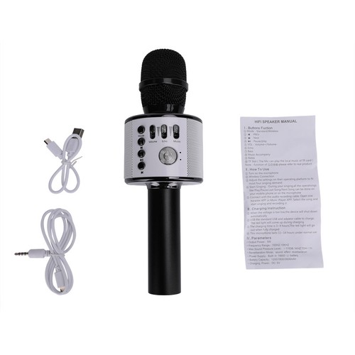 Wireless Bluetooth Karaoke Microphone Portable Handheld Speaker LED Lights - Picture 4 of 11