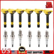 UF242 Ignition Coil Pack and Iridium Spark Plug Set of 6 for Acura CL TL 3.2L V6