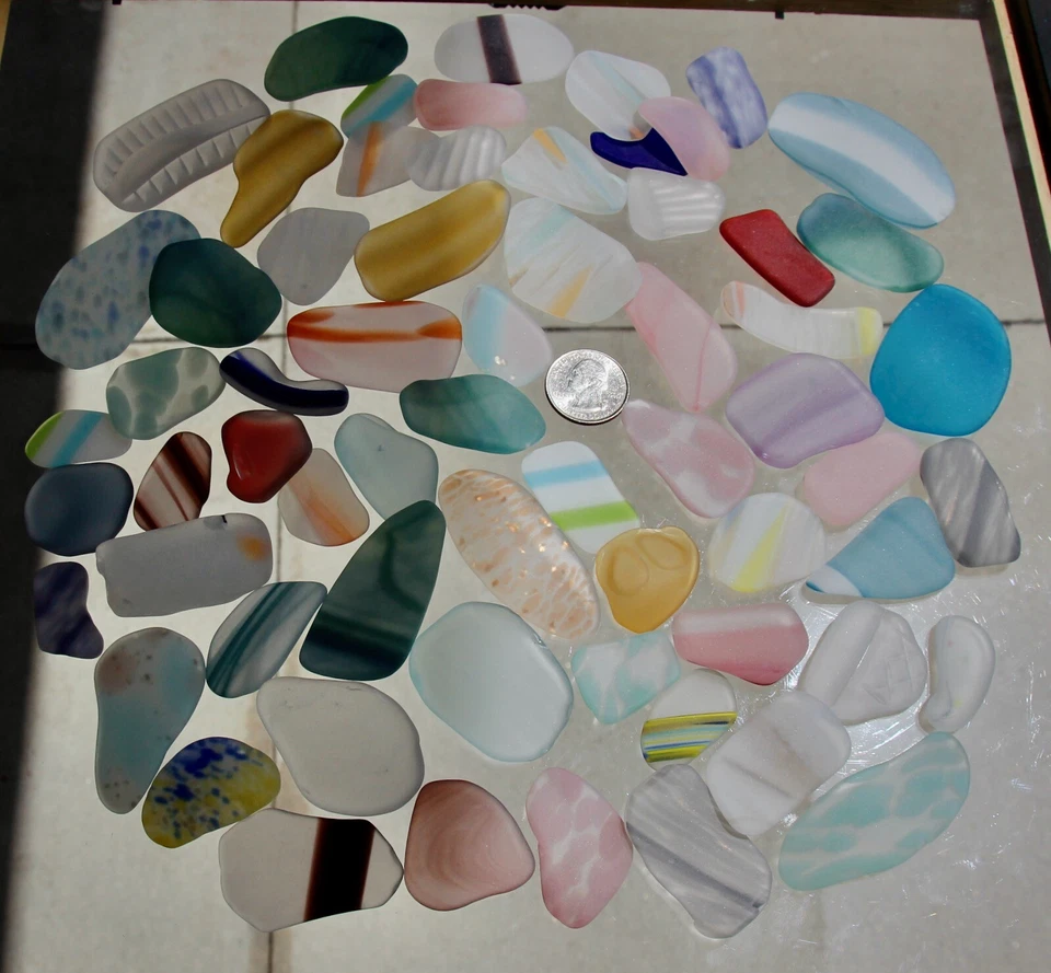 "Beach" glass, Art Glass, ALL fancy glass, Great colors, LARGE pieces - Image 4 of 4