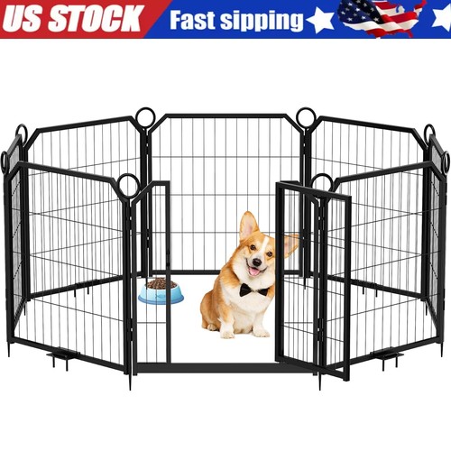 24"/32"/40" Dog Playpen ,Metal Dog Exercise Pen Pet Kennel Fence Outdoor Indoor - Picture 12 of 52