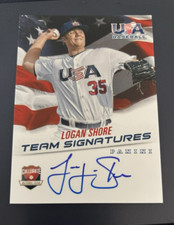 Logan Shore 2015 USA Baseball Team Signatures Auto LS Gators Athletics A's /399