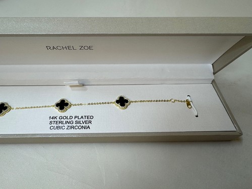 Rachcel Zoe. 14K Gold Plated Sterling Silver Cubic Zirconia Bracelet. - Picture 3 of 4