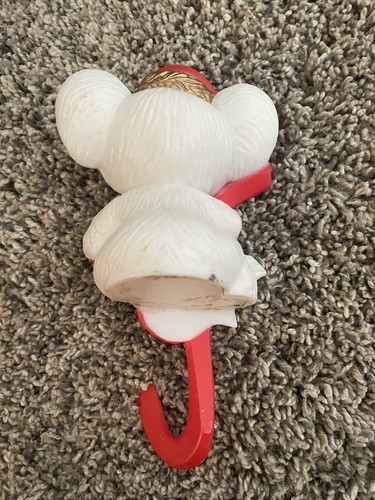 Vintage Stocking Holder Hanger Christmas Mouse Figure Kitsch Shelf Sitter 70-80s - Picture 2 of 5