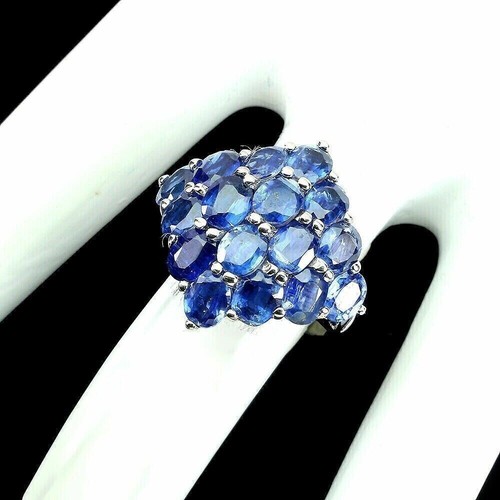 Silver Ring Kyanite Genuine Natural Gems Solid Sterling Size N 1/2 US 7 - Picture 15 of 24