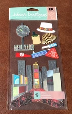 JOLEE'S 3D Dimensional Stickers CITY NEW YEAR TIME SQUARE   FREE SHIPPING! *