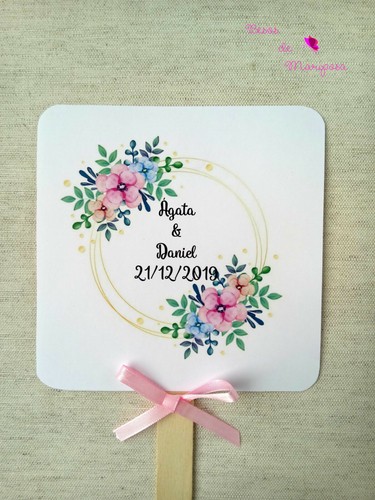 Abanico boda personalizado. Wedding personalized fan - Imagen 2 de 4