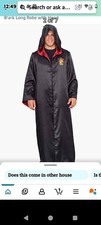 Harry Potter Hogwarts Halloween One Size Costume Robe - Black + Kids 7/8
