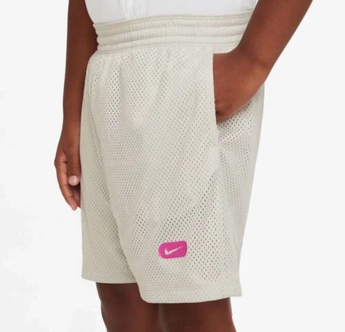 Nike Kids Shorts Training Mesh Bone Fuchsia Size M - Picture 3 of 3