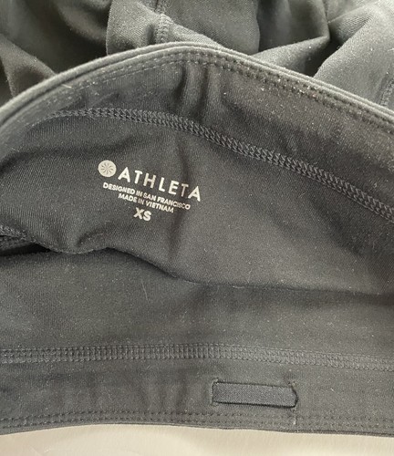 Athleta Women XS Black Excursion Tight Joggers Leggings Pockets Ribbed Mid-Rise - Picture 10 of 12