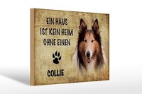 Holzschild Spruch 30X20 Cm Collie Hund Geschenk Holz Deko Schild Wooden Sign