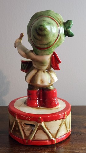 Vtg 1960’s Lefton 7660 Porcelain Drummer Boy Christmas Music Box Japan 7” Tall - Picture 4 of 6