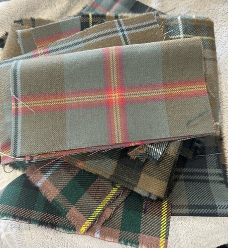 Tartán Escocés Mezcla Marrón Cuadros 500g Restos 100% Lana Tejido Británico Nuevo - Imagen 3 de 5