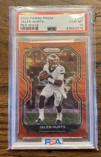 2020 Panini Prizm Jalen Hurts Rookie RC #343 Red Wave /149 PSA 10 pop 31 - Picture 1 of 1