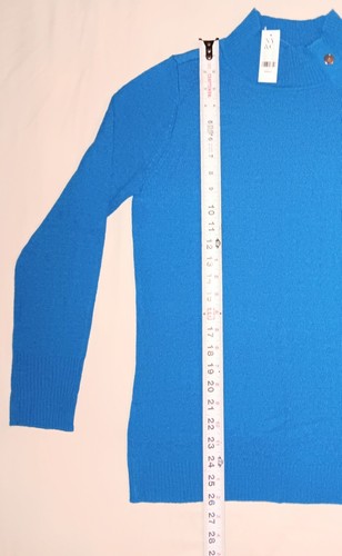 NWT WOMENS NEW YORK & COMPANY BLUE LONG SLEEVE ACRYLIC SWEATER SHIRT SMALL - Picture 9 of 13